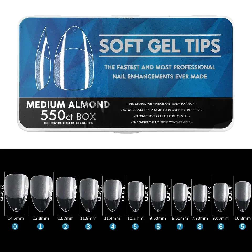 ShidoNails & Art Medium Almond Soft Gel Tips