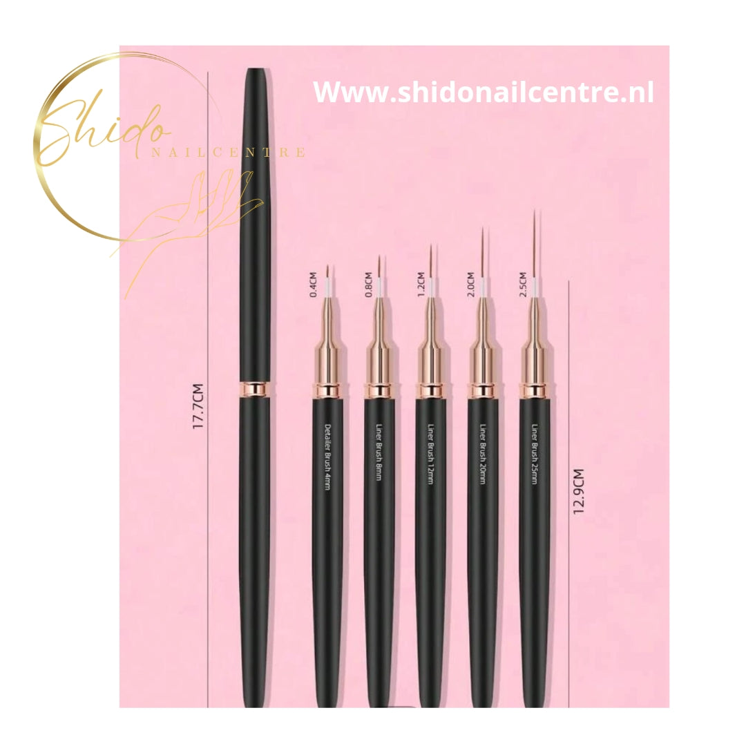 ShidoNails & Art Fine liner penselen Zwart