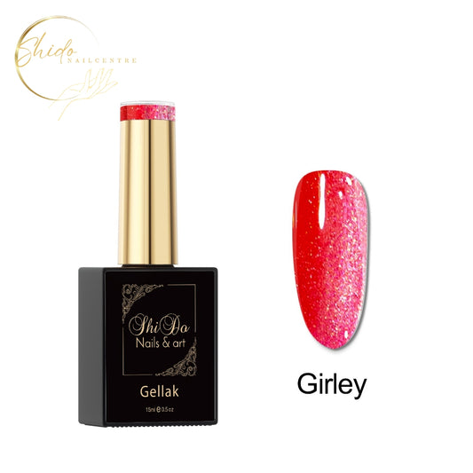 Shidonails koraal kleurige cateye met reflecterende glitter erin