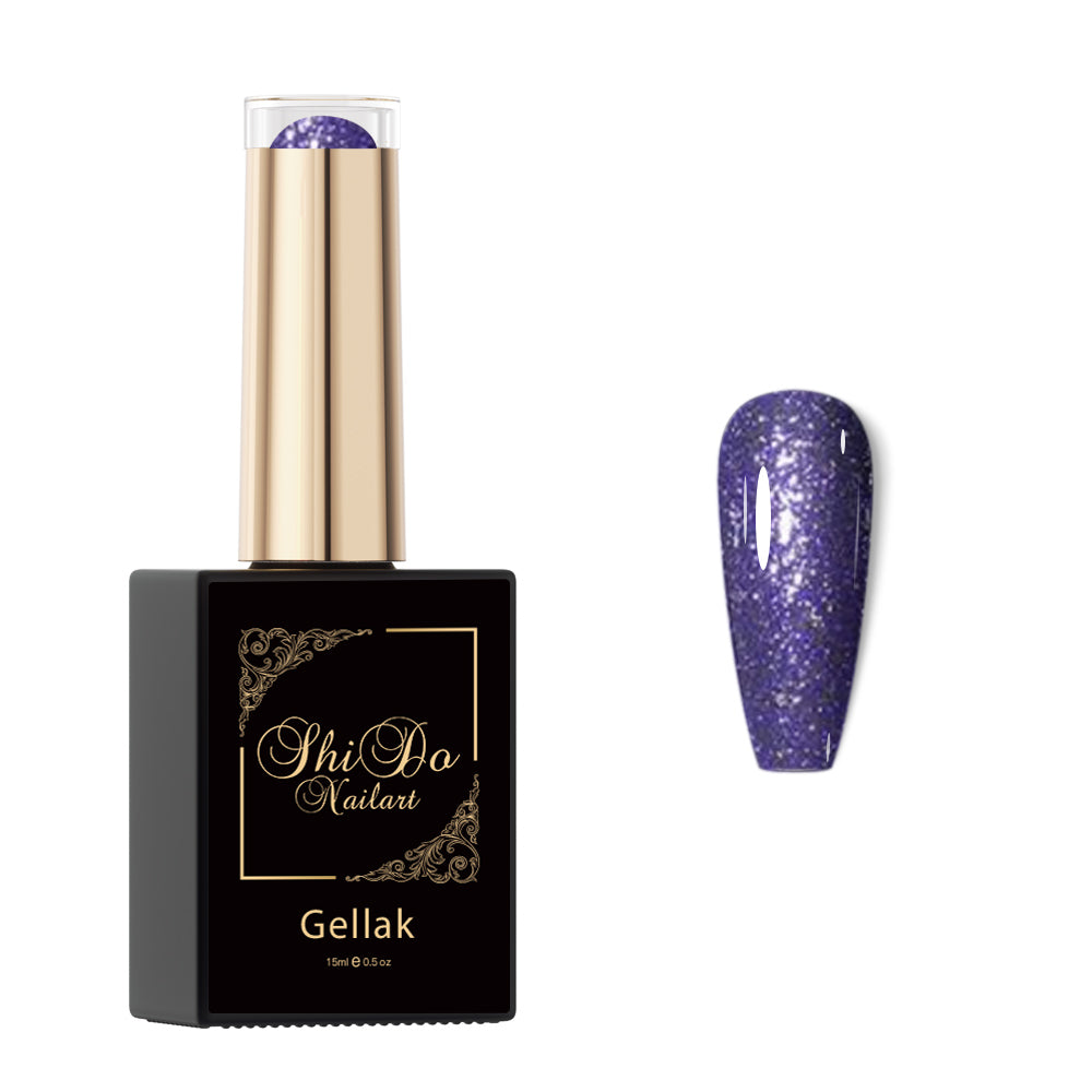 ShidoNails & Art Gellak Platinum Glitter Paars 15ml