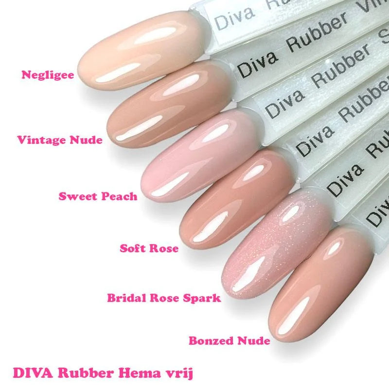 Diva Rubber Basecoat Vintage Nude 15 ml Hema Free