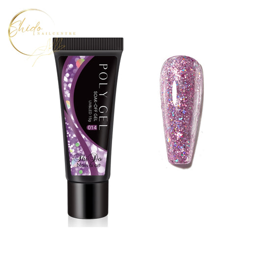 Polygel glitter paars