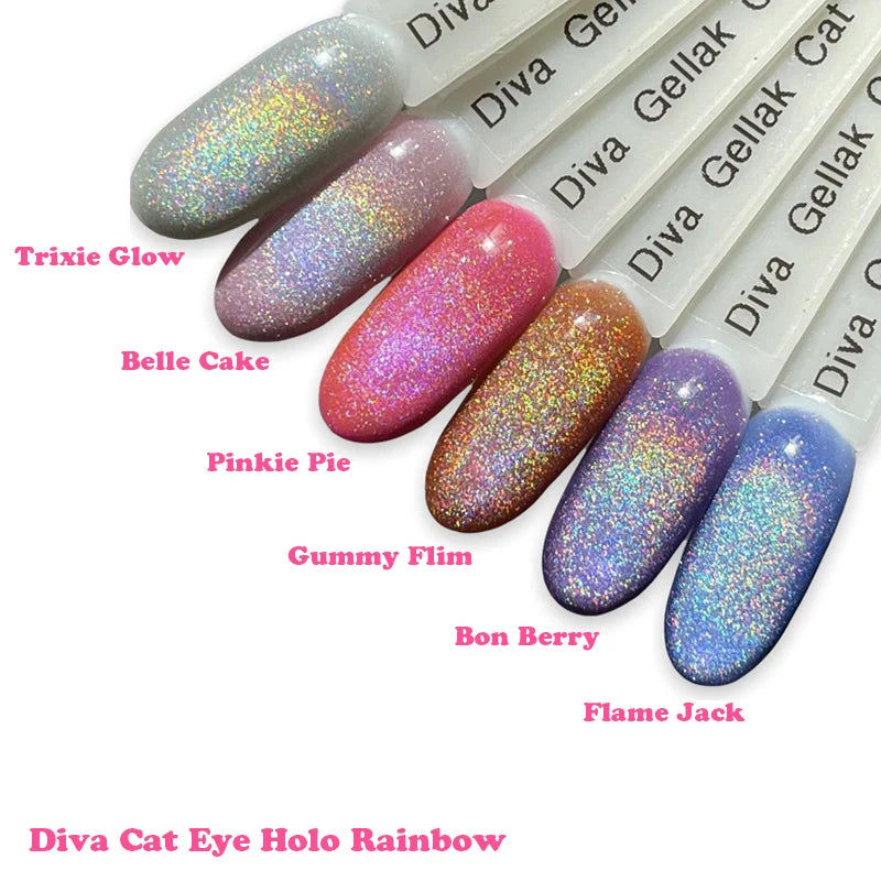 Diva Gellak Cat Eye Holo Rainbow Trixie Glow