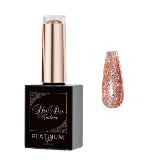 Shido Platinum Glitter Peach Gellak 15ml