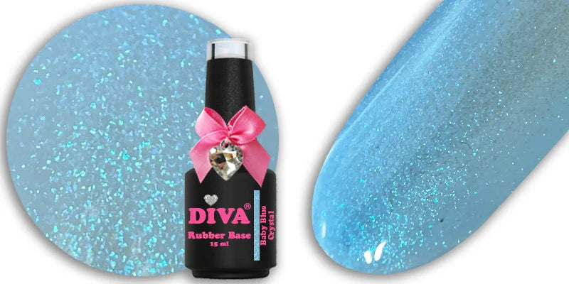 Diva Rubber Basecoat Baby Blue Crystal