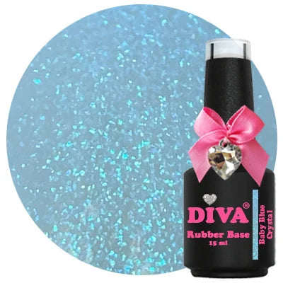 Diva Rubber Basecoat Baby Blue Crystal